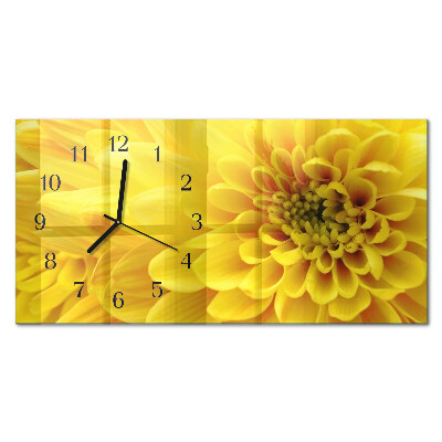 Horizontal wall clock Chrysanthemums