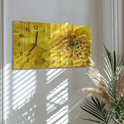 Horizontal wall clock Chrysanthemums