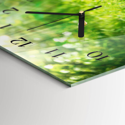 Horizontal rectangular wall clock Basket of apples