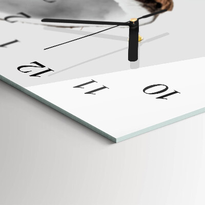 Glass wall clock horizontal Exotic coconuts