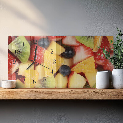 Rectangular glass clock horizontal Fruit salad