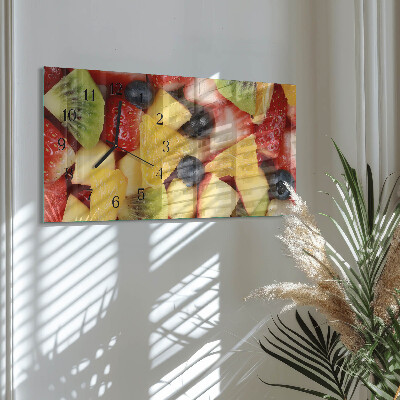 Rectangular glass clock horizontal Fruit salad