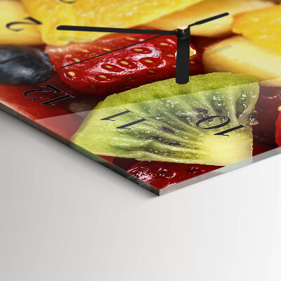 Rectangular glass clock horizontal Fruit salad