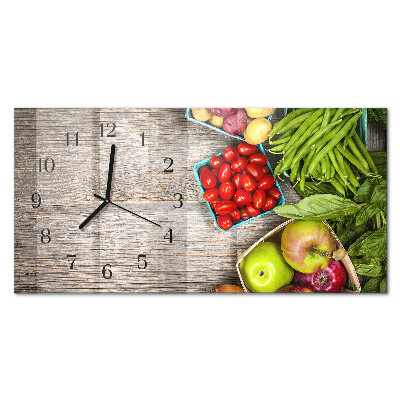 Horizontal wall clock Vegetables