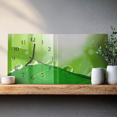 Rectangular glass clock horizontal Morning dew