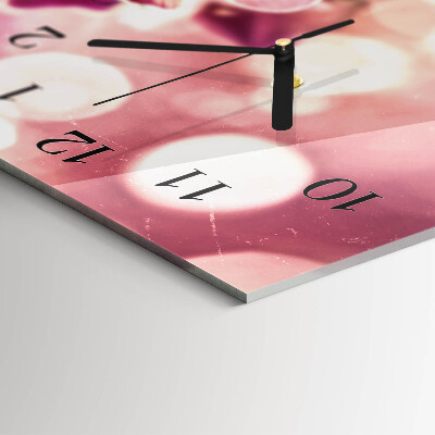 Horizontal wall clock Orchids