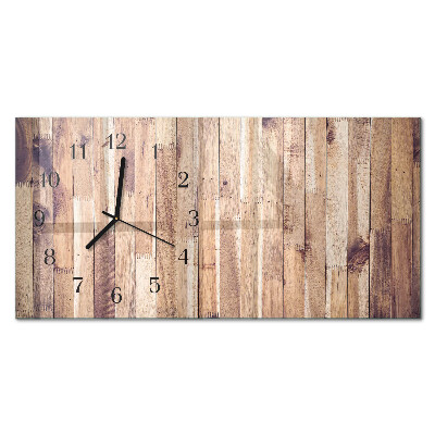 Horizontal rectangular wall clock Wooden boards