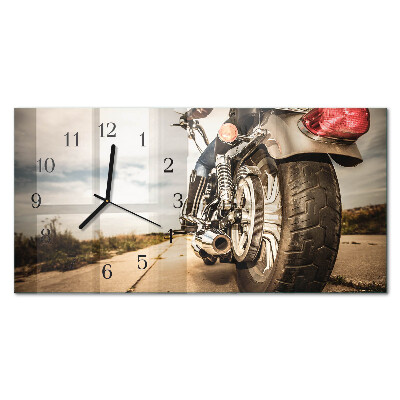 Rectangular glass clock horizontal Two-wheeler