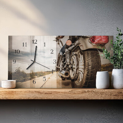 Rectangular glass clock horizontal Two-wheeler