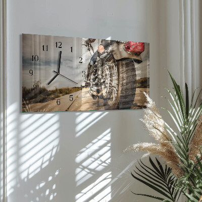 Rectangular glass clock horizontal Two-wheeler