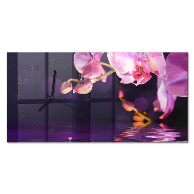 Horizontal wall clock Orchid orchid