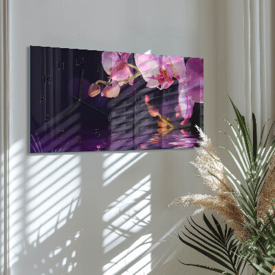 Horizontal wall clock Orchid orchid