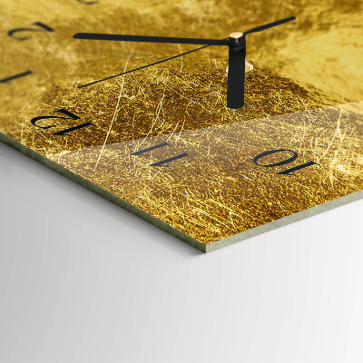 Rectangular glass clock horizontal Metallic surface