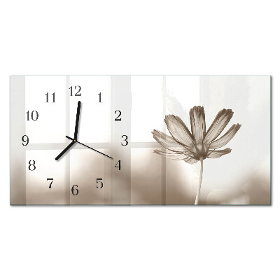 Horizontal rectangular wall clock A flower has bloomed