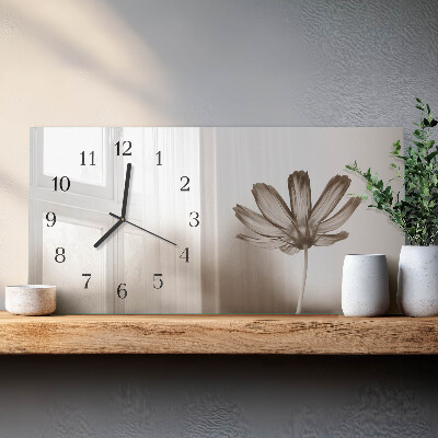 Horizontal rectangular wall clock A flower has bloomed