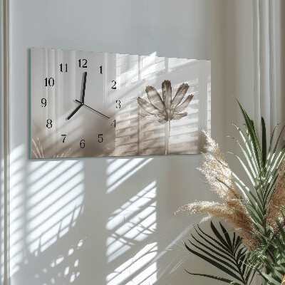 Horizontal rectangular wall clock A flower has bloomed