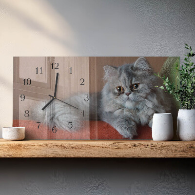 Glass wall clock horizontal Persian