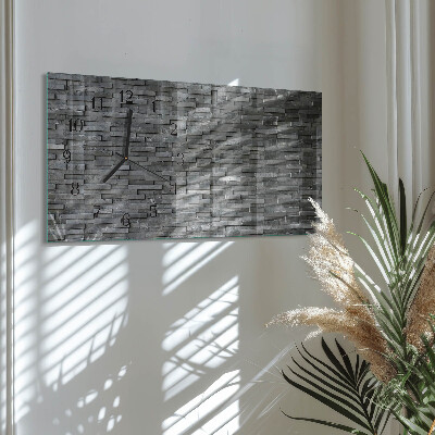 Rectangular glass clock horizontal Stone structure