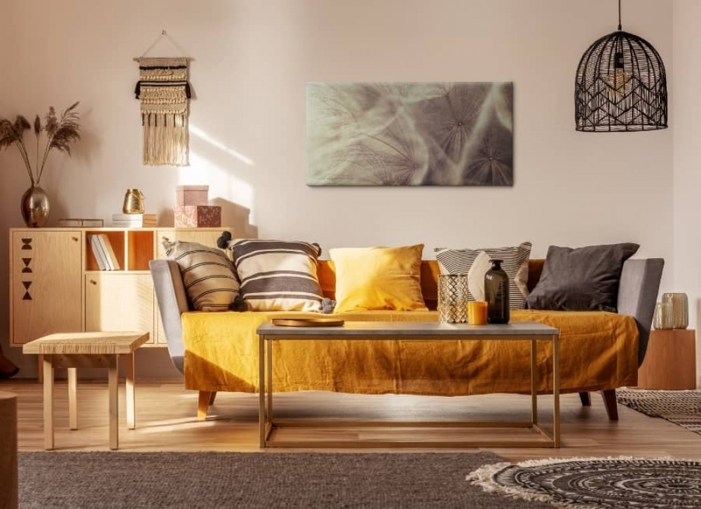 a boho style living room